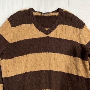 brandy melville brown v neck sweater